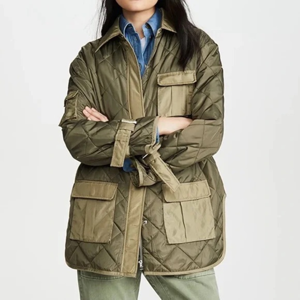 Ganni Quilted Ripstop Jacket in size 38